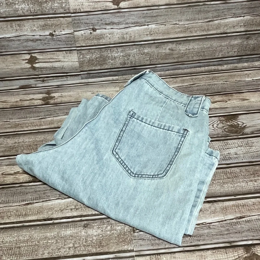 Womens Light Wash Wide Leg Denim Jeans Owned By UK Size L See Pics For Sizing‎